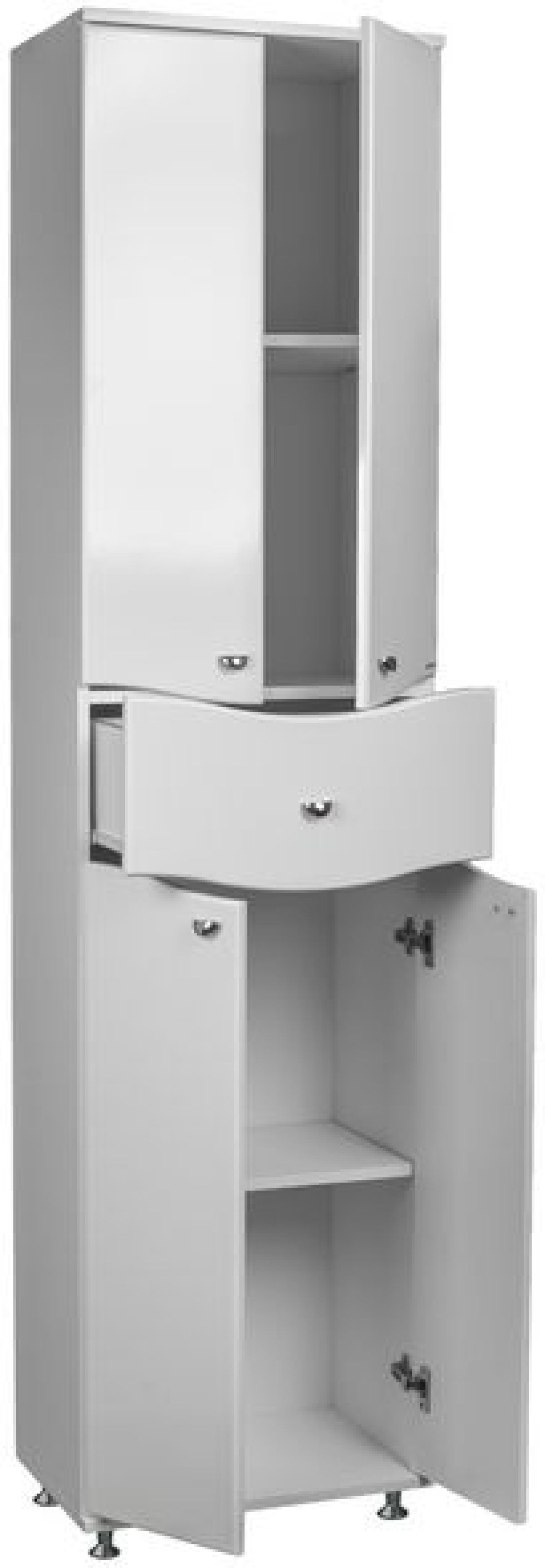 Пенал напольный 50 Волна с верхним ящиком В1 АЙСБЕРГ (DA1011P) | фото 2