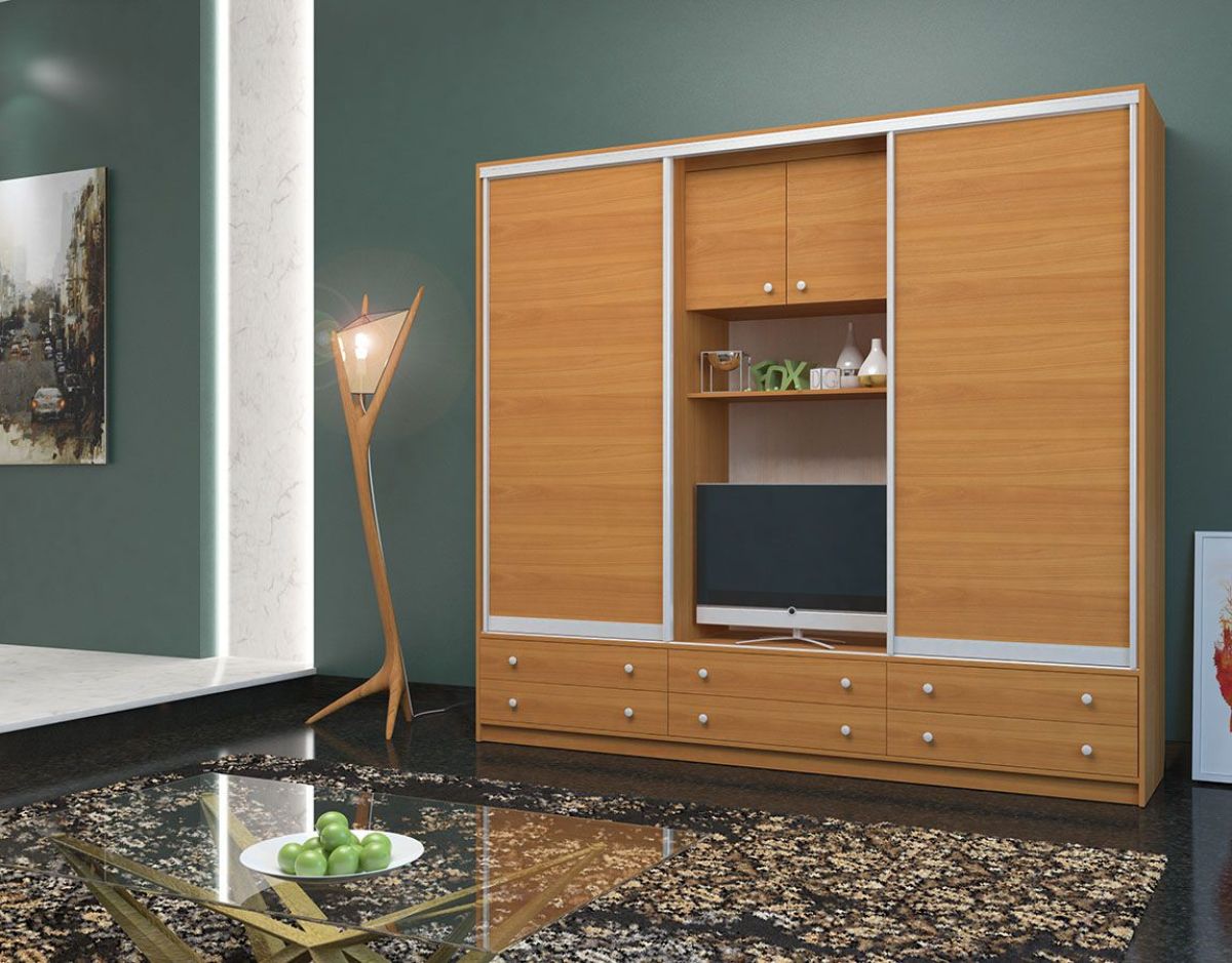 Шкаф-купе Галина с нише под ТВ 2800 ЛДСП/ЛДСП (монорельс) ЛДСП 1 кат. | фото 4