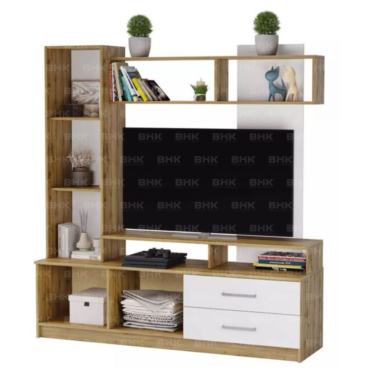 ДАРЬЯ Гостиная (Дуб вотан/Белый глянец) модульная | фото 3