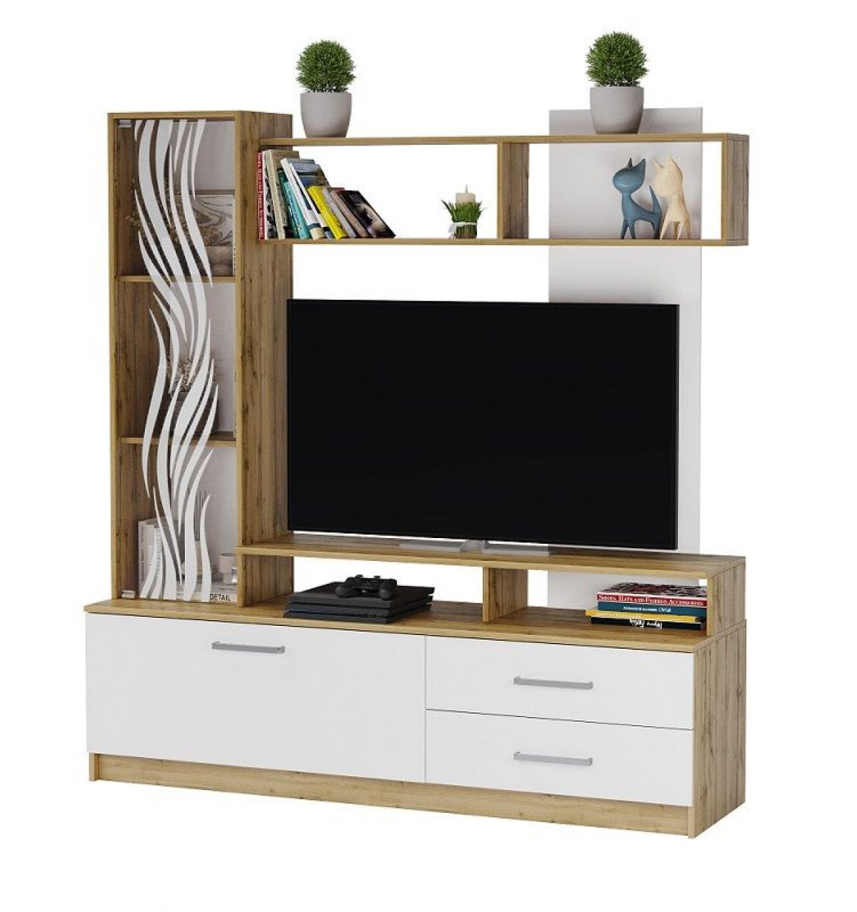 ДАРЬЯ Гостиная (Дуб вотан/Белый глянец) модульная | фото 2