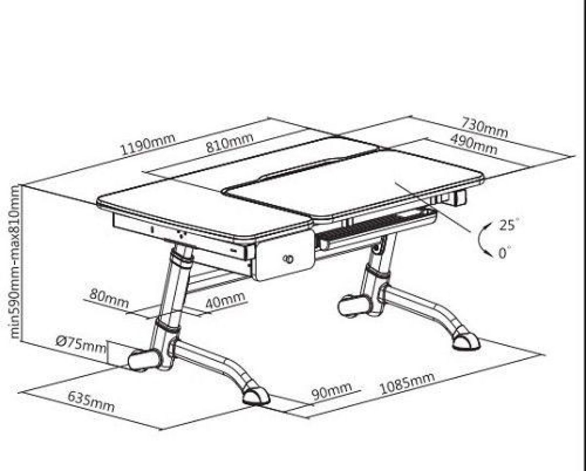 Парта-трансофрмер Amare Grey с выдвижным ящиком | фото 2
