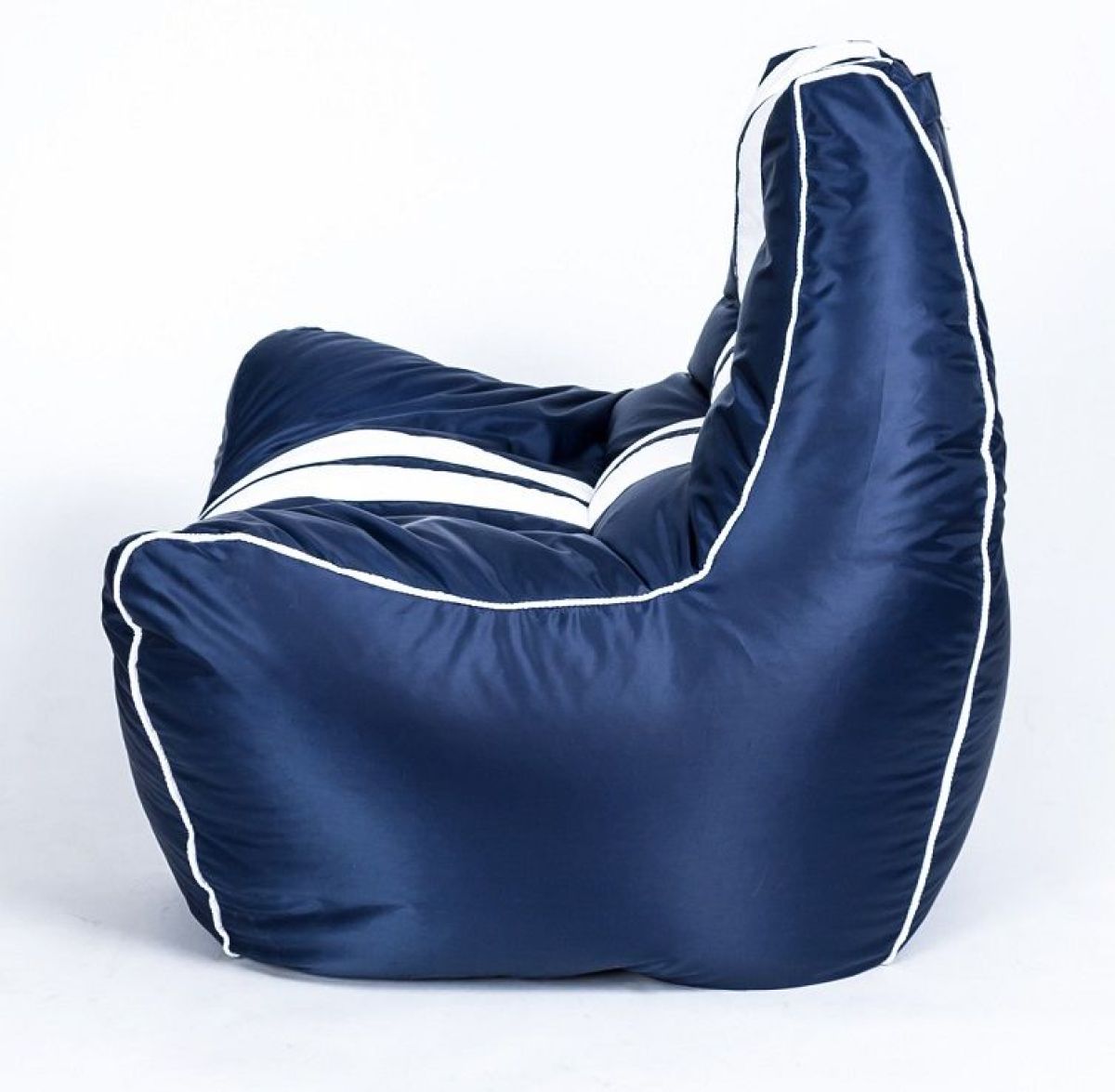 Кресло бескаркасное Авто (Черное с белой полосой) | фото 2