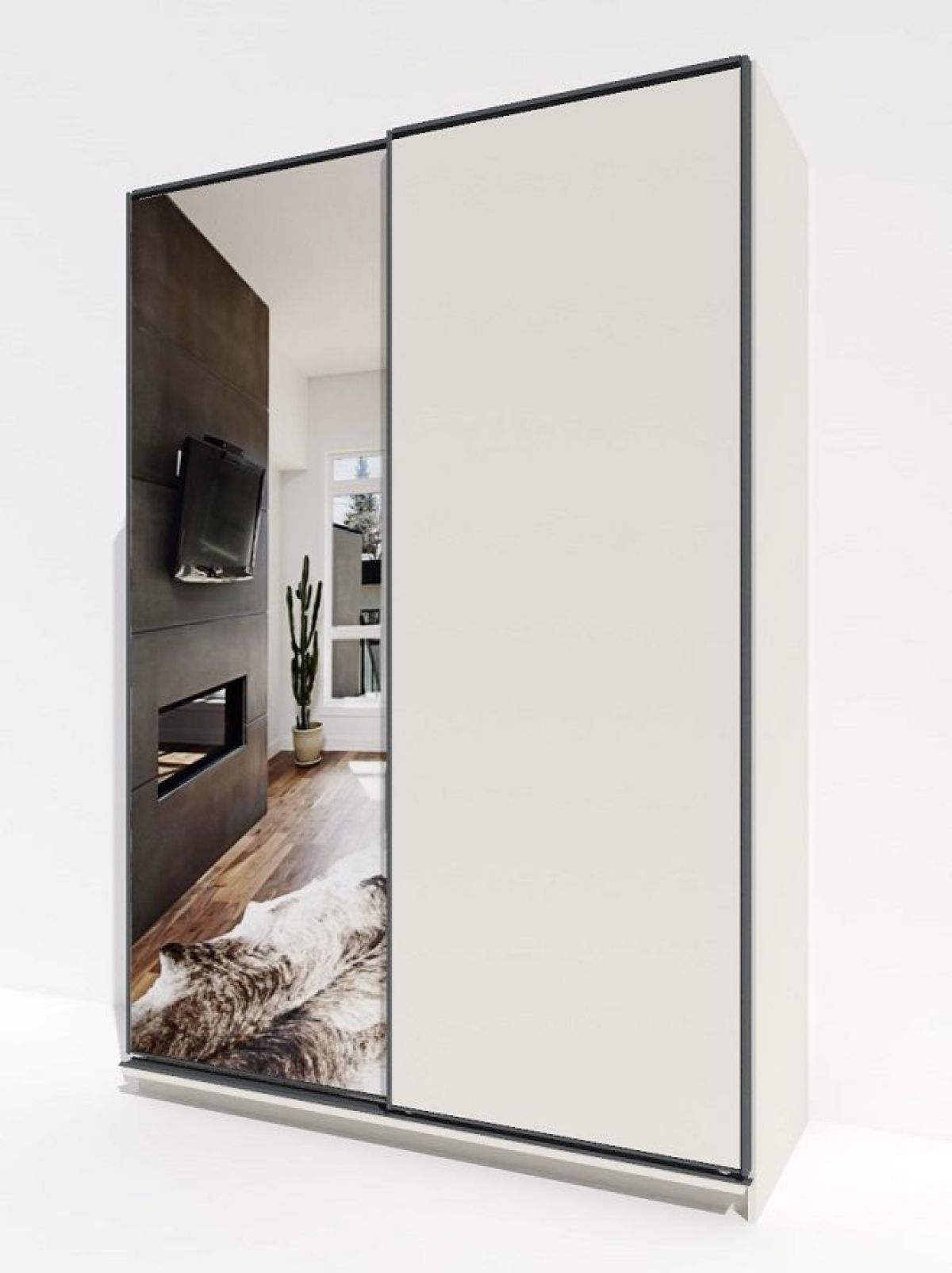 Шкаф-купе 1600 серии SOFT D1+D3+B2+PL1 (2 ящика+1штанга) профиль «Графит» | фото 4