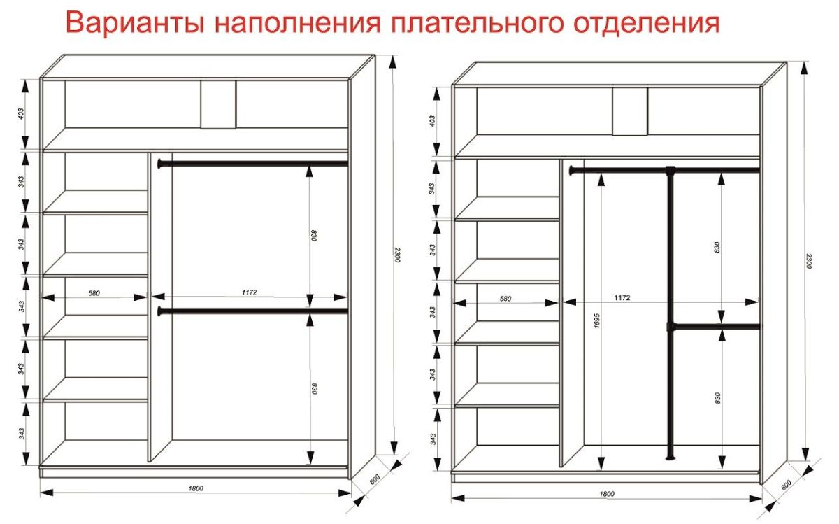 Шкаф-купе 1800 серии SOFT D6+D4+B2+PL2 (2 ящика+1штанга+1 полка) профиль «Капучино» | фото 9