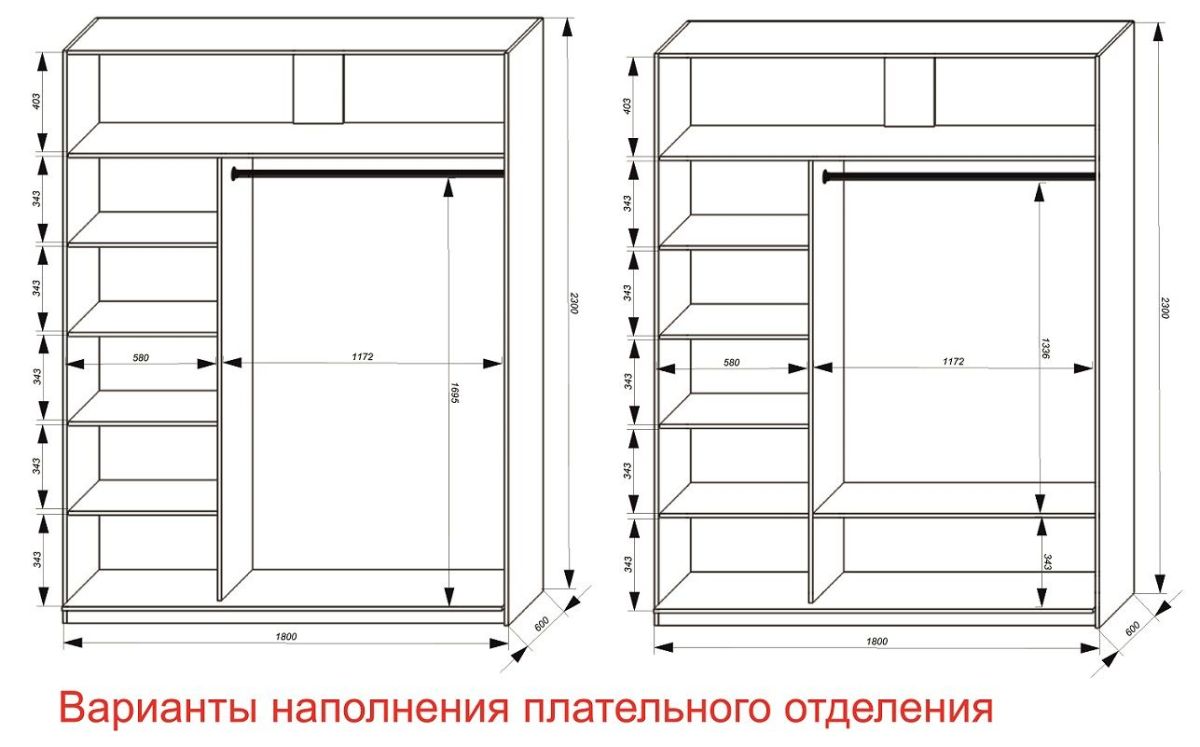 Шкаф-купе 1800 серии SOFT D6+D6+B2+PL3 (2 ящика+2штанги) профиль «Капучино» | фото 7