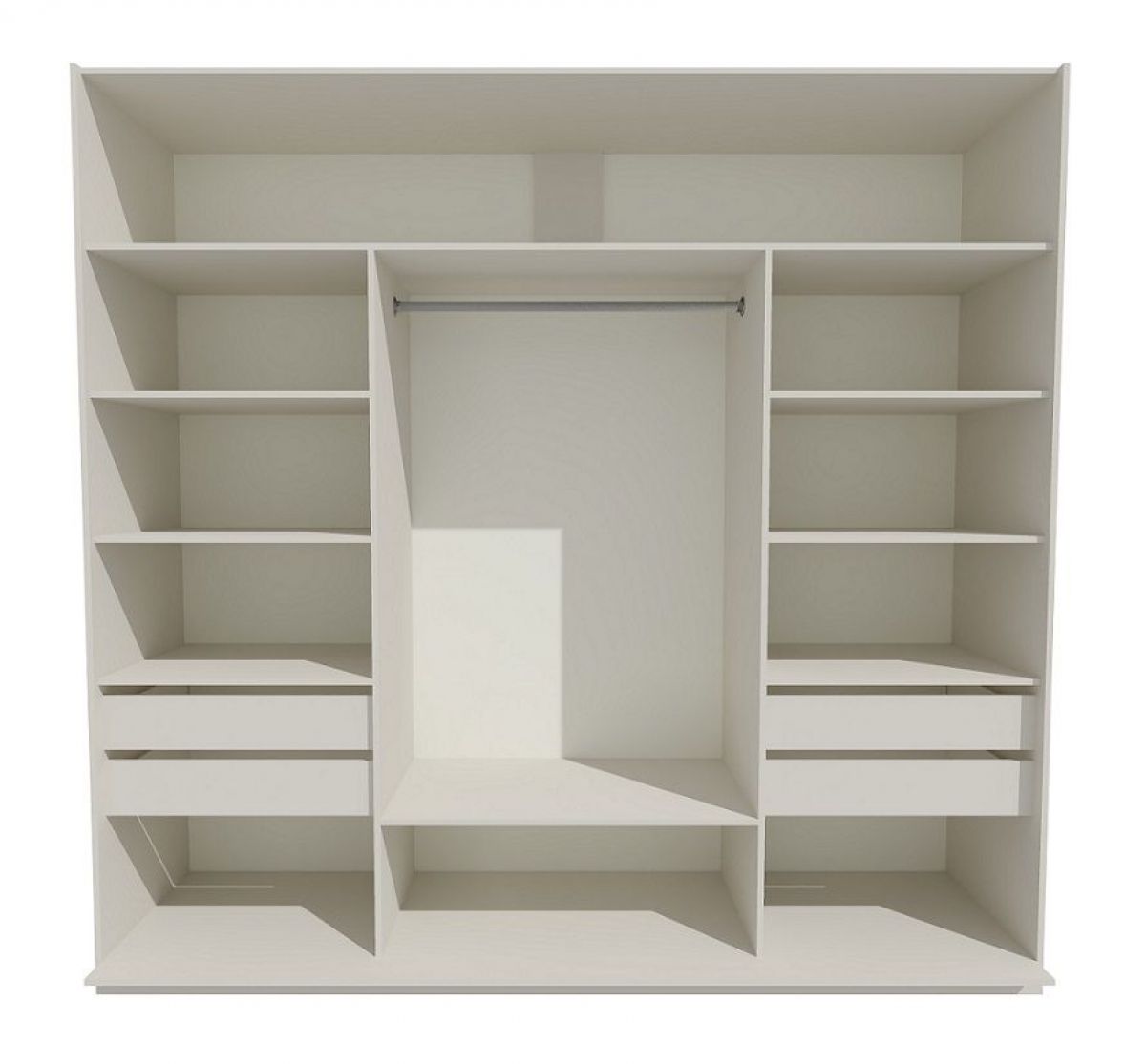 Шкаф-купе 2100 серии SOFT D2+D7+D3+B22+PL2 (по 2 ящика лев/прав+1штанга+1полка) профиль «Графит» | фото 2