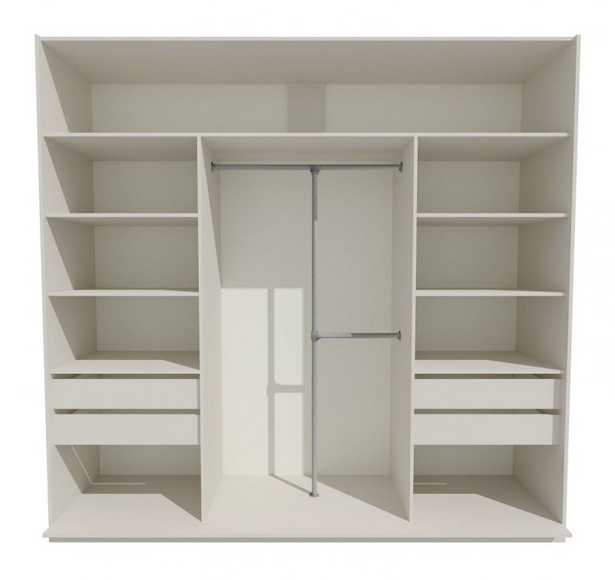 Шкаф-купе 2400 серии SOFT D5+D5+D5+B22+PL4 (по 2 ящика лев/прав+2штанги) профиль «Графит» | фото 2