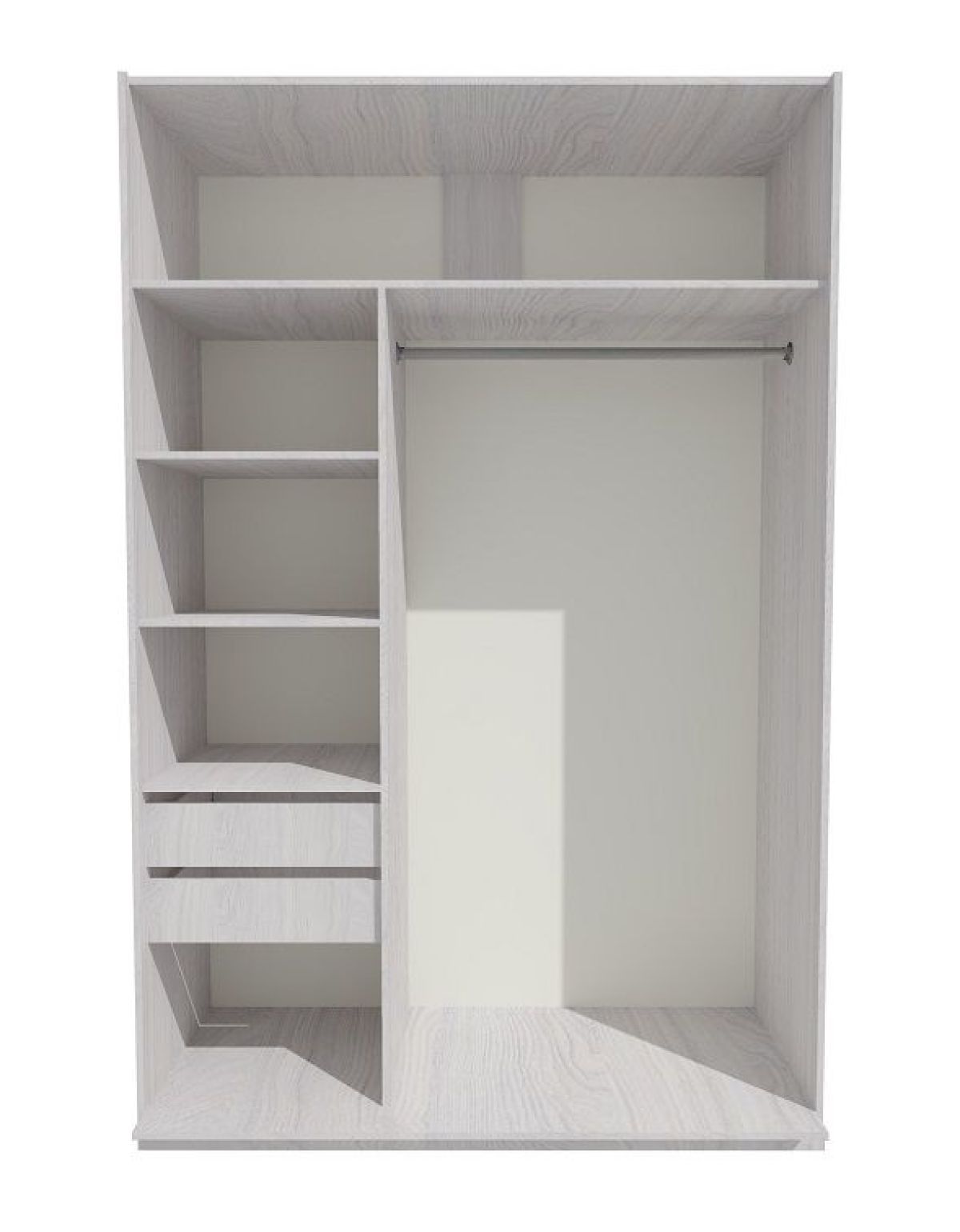 Шкаф-купе 1500 серии SILVER S4+S3Z+B2+PL1 (2 ящика+1 штанга) профиль «Серебро» | фото 2