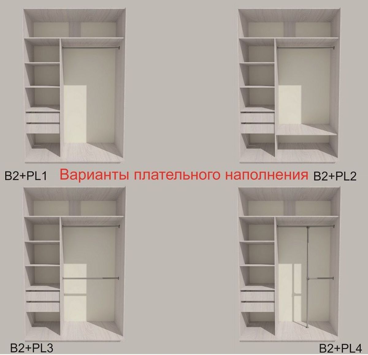 Шкаф-купе 1300 серии SILVER S5+S5+B2+PL3 (2 ящика+2 штанги) профиль «Серебро» | фото 6