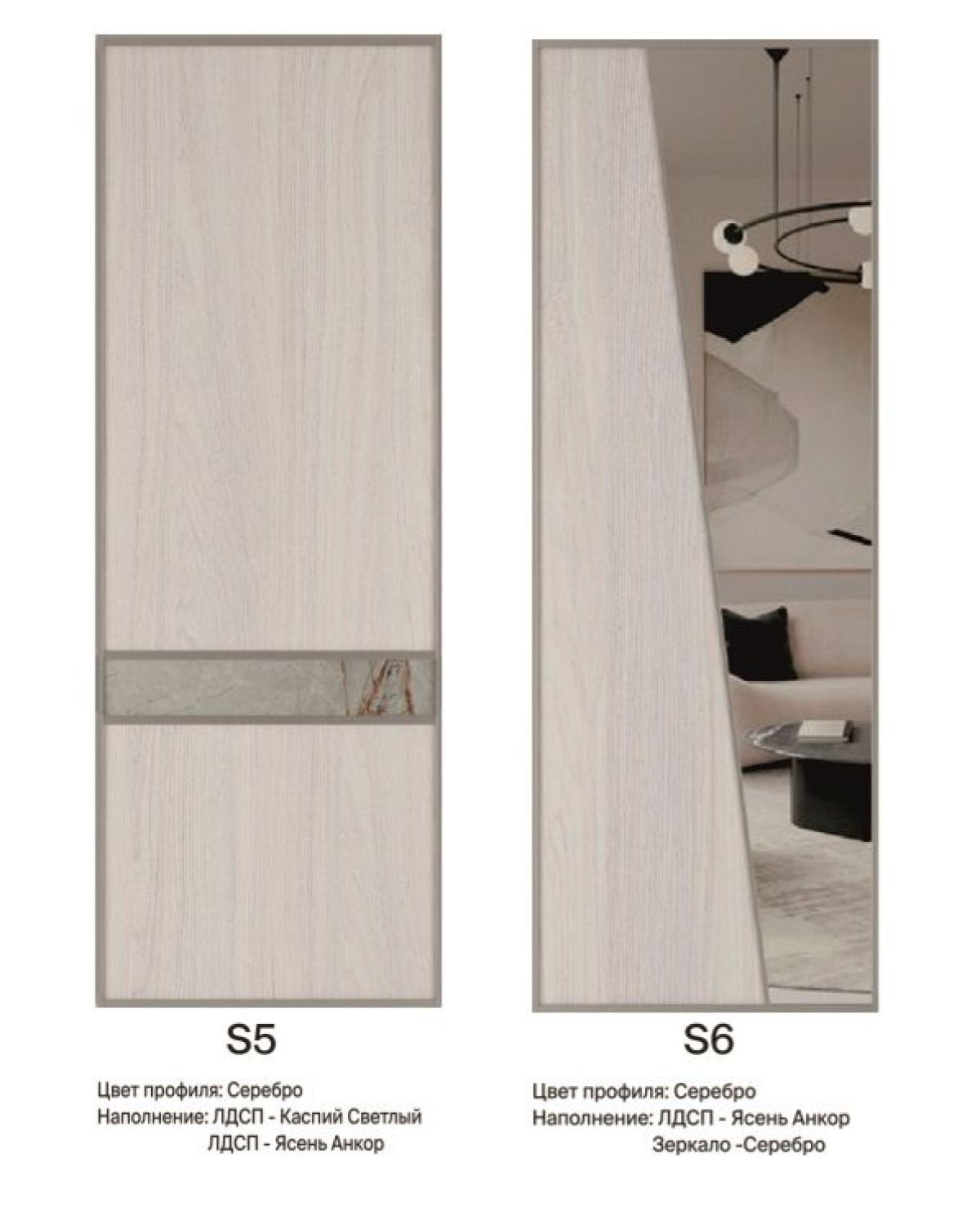 Шкаф-купе 1500 серии SILVER S3+S4+B2+PL4 (2 ящика+F обр.штанга) профиль «Серебро» | фото 11