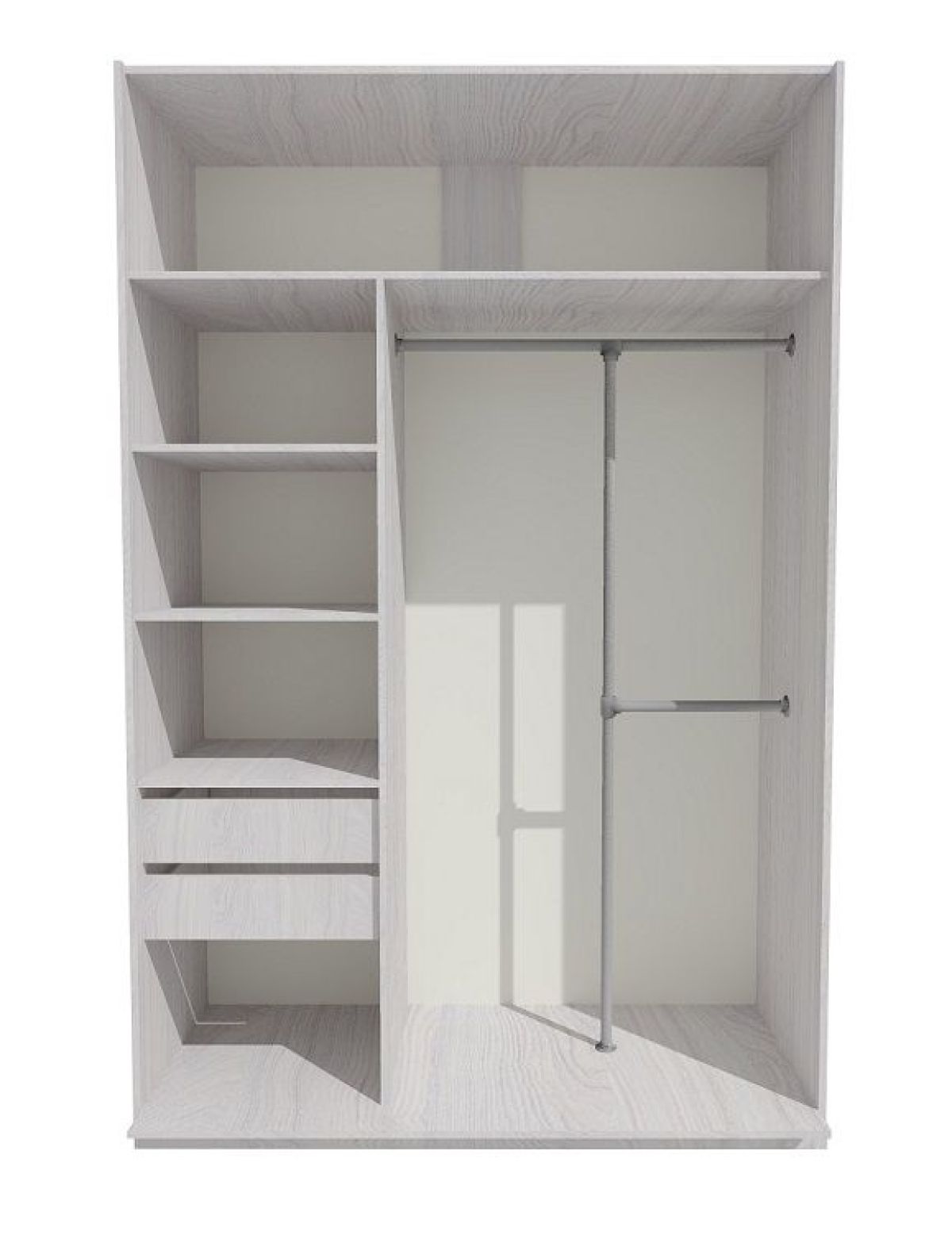 Шкаф-купе 1700 серии SILVER S3+S4+B2+PL4 (2 ящика+F обр.штанга) профиль «Серебро» | фото 2