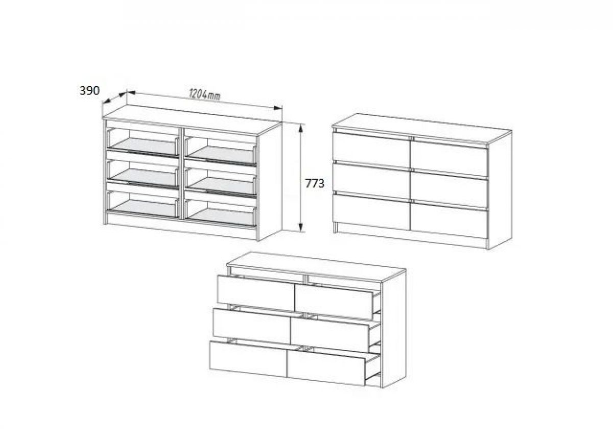 МОРИ МК 1206 (МК1200.6) Комод (графит) | фото 2
