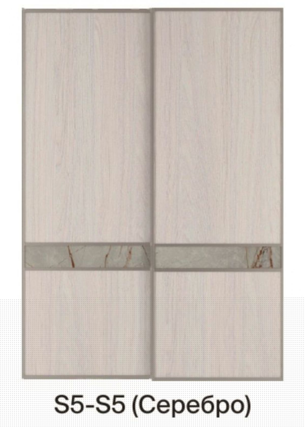 Шкаф-купе 1950 серии SILVER S4+S1+S4 B22+PL4 (по 2 ящика лев/прав+F обр.штанга) профиль «Серебро» | фото 13