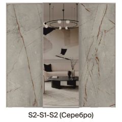 Шкаф-купе 2250 серии SILVER S4+S1+S4 B22+PL4 (по 2 ящика лев/прав+F обр.штанга) профиль «Серебро» | фото 7