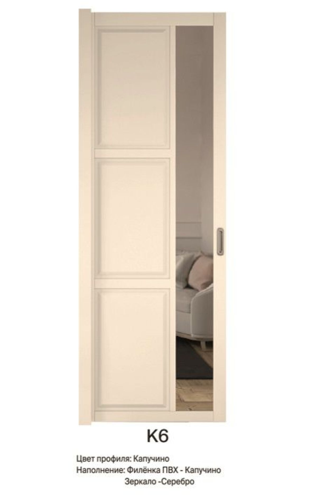 Шкаф-купе 1700 серии NEW CLASSIC K4+K4+B2+PL4 (2 ящика+F обр. штанга) профиль «Капучино» | фото 17