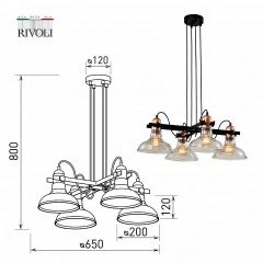 Подвесной светильник Rivoli Leila Б0055028 | фото 5
