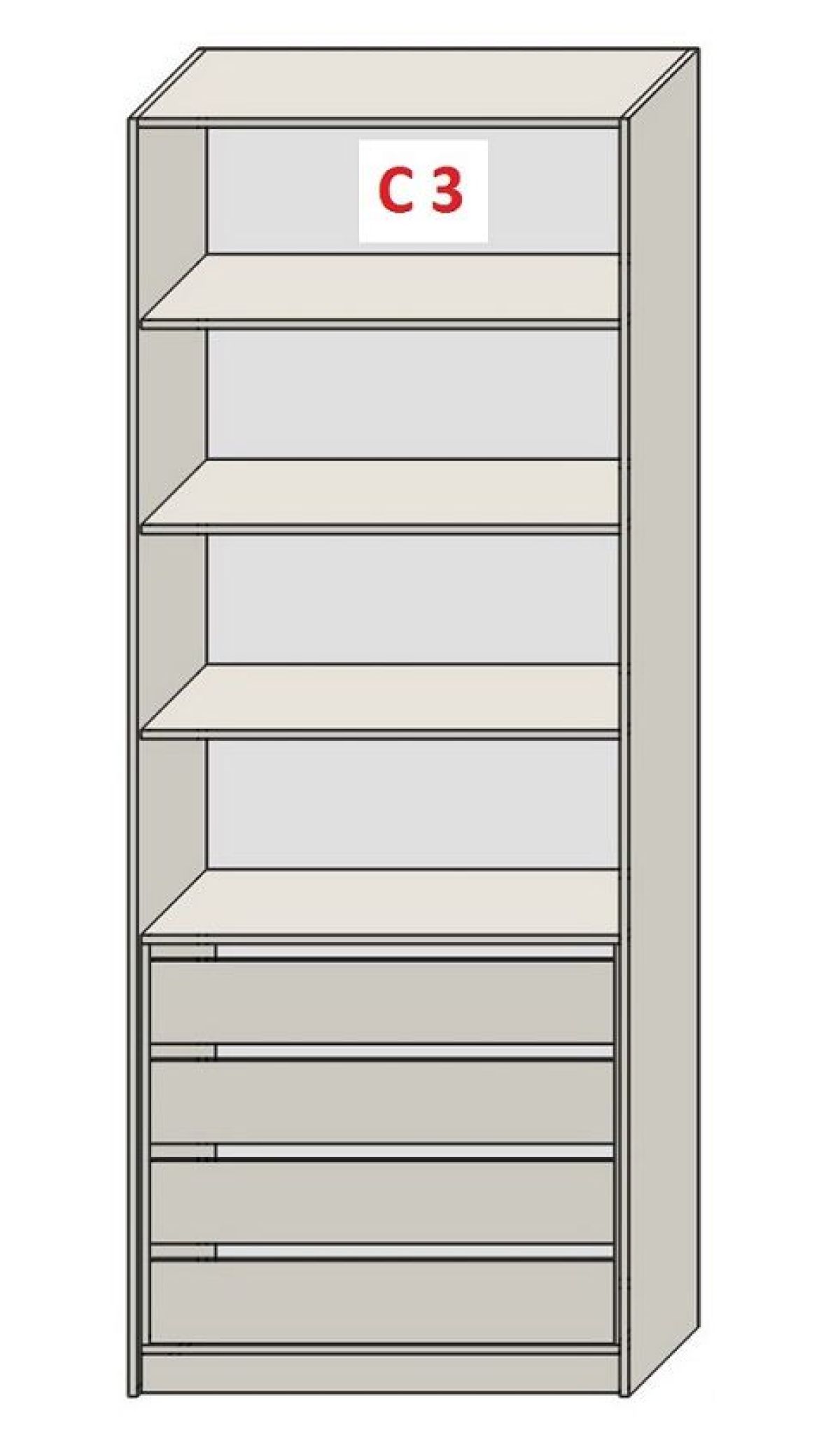 Шкаф СТАНДАРТ С1 без ящика серия "ГЕСТИЯ" (Бежевый песок/Дуб Небраска натуральный ) 800*520*2300 | фото 7