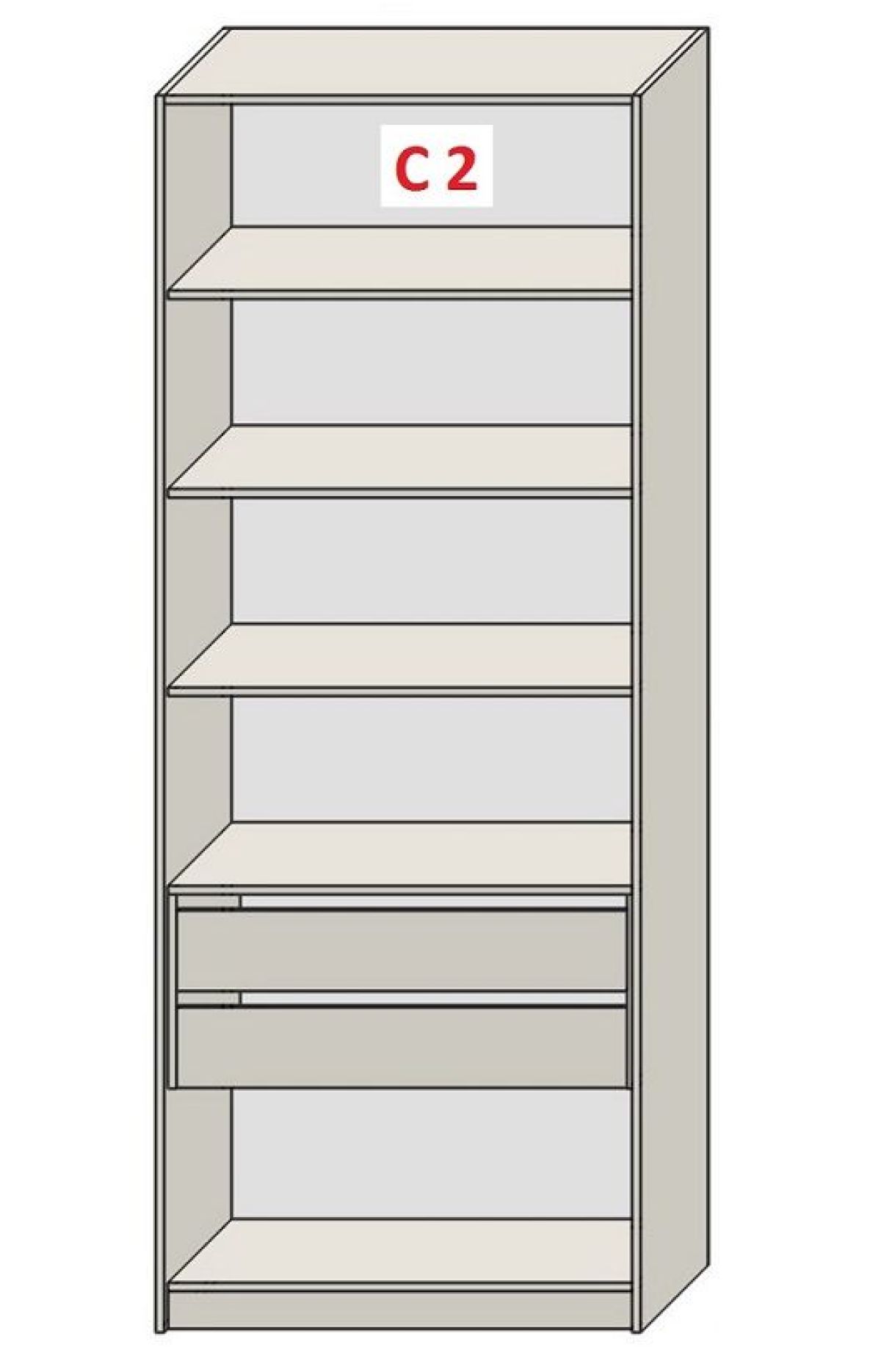 Шкаф СТАНДАРТ С3 4 ящика серия "ГЕСТИЯ" (Бежевый песок/Дуб Небраска натуральный) 800*520*2300 | фото 7