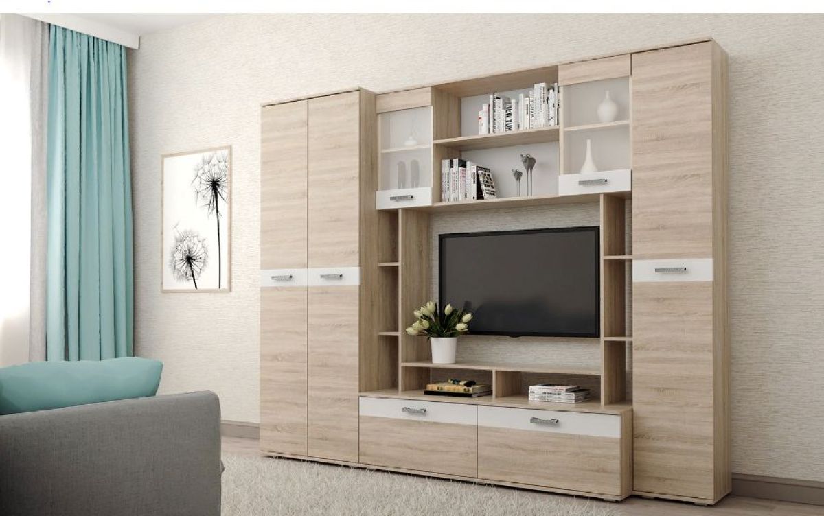 Гостиная Белла (Дуб Сонома/Белый глянец) | фото 3