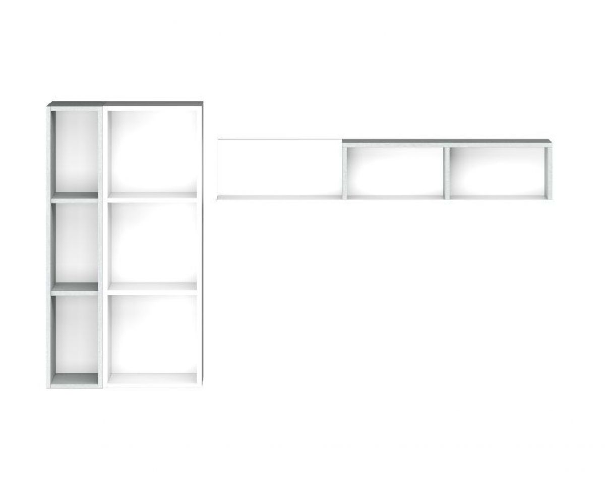 Навесные модули Эльза (Бетонный Камень/Белый) | фото 2