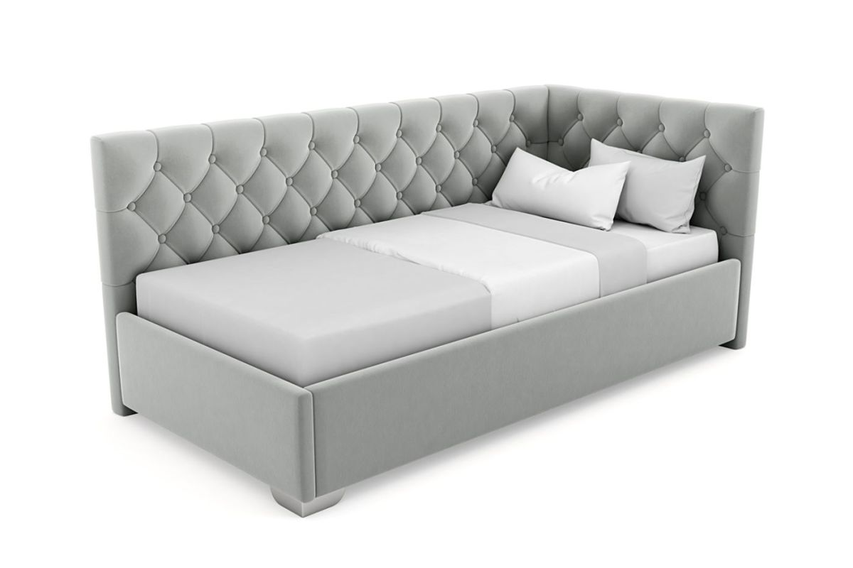 Кровать угловая Виола интерьерная +основание/ПМ/бельевое дно (80х200) | фото 11