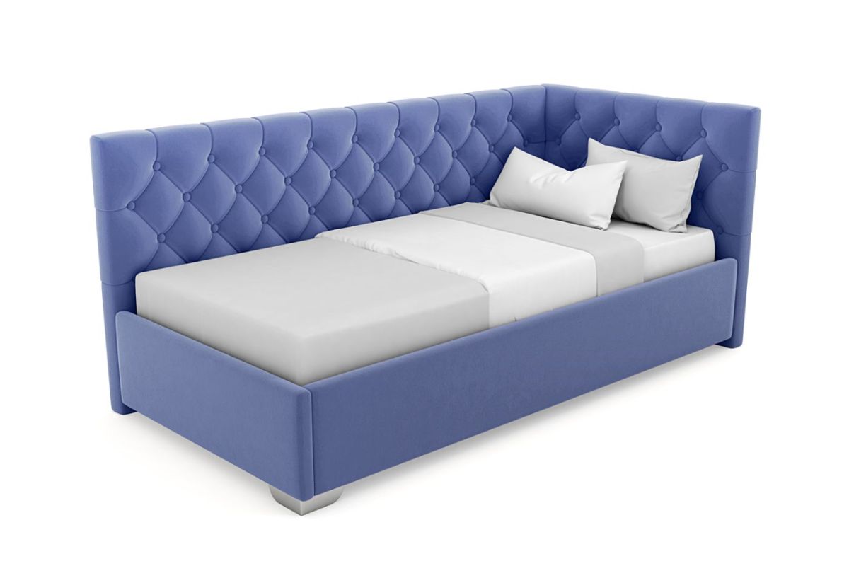 Кровать угловая Виола интерьерная +основание/ПМ/бельевое дно (80х200) | фото 13