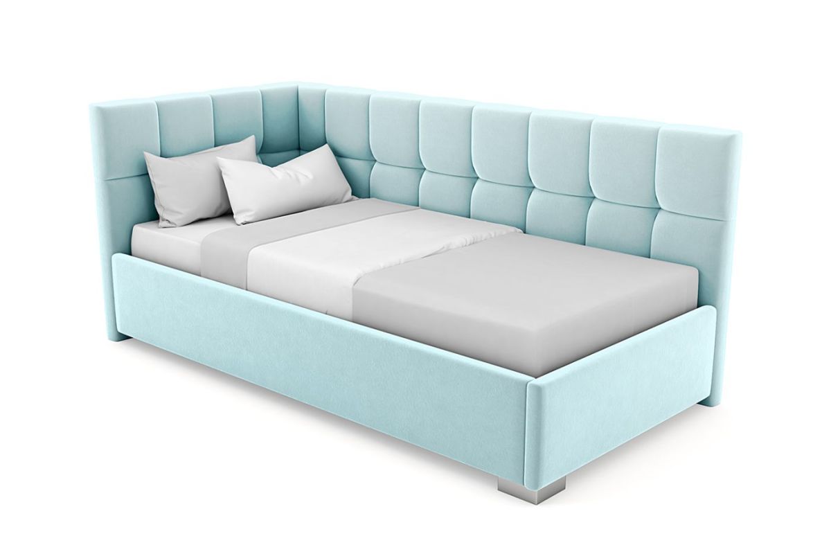 Кровать угловая Мия интерьерная +основание/ПМ/бельевое дно (90х200) | фото 21