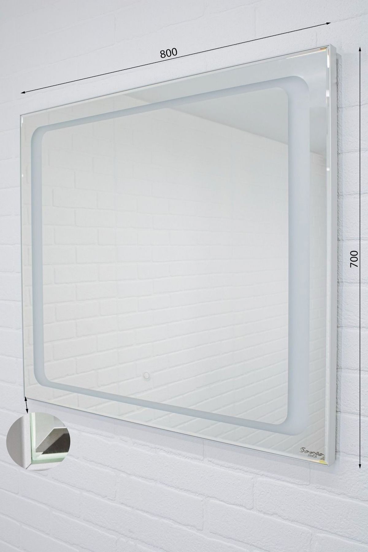 Зеркало Galaxy 80 alum с подсветкой Sansa (SG1006Z) | фото 3