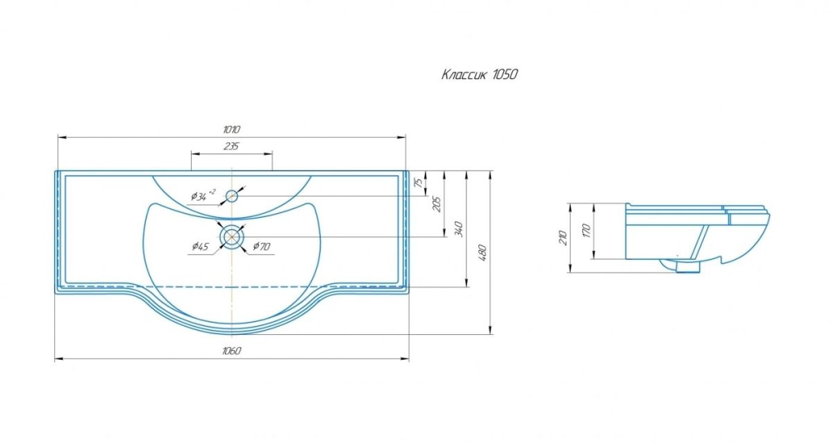 Умывальник мебельный "Классик 105" Kirovit | фото 3