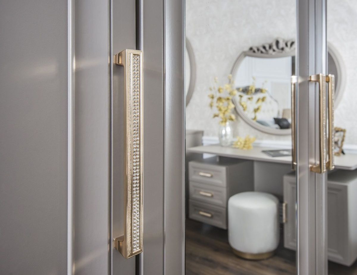 Шкаф 4-х ств с зеркалами Мокко (серый камень) | фото 3