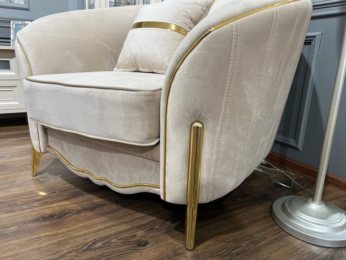 Кресло Lara (бежевый/золото) | фото 3