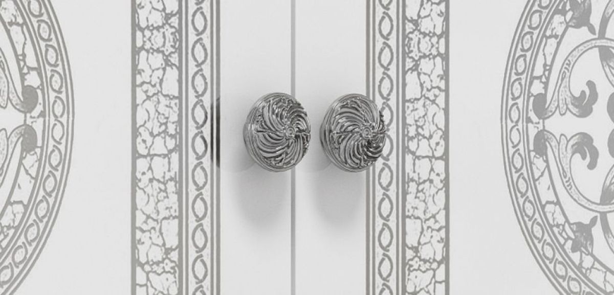 Шкаф 4-х дверный с зеркалами (12.244) Грация (белый/серебро) | фото 2