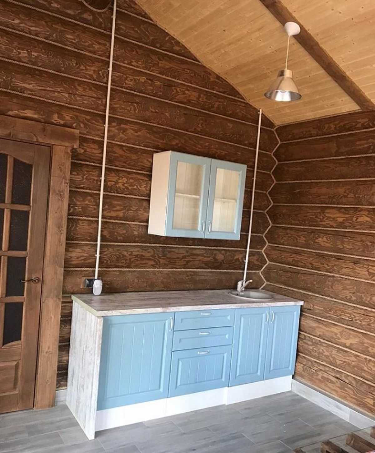 Кухонный гарнитур Принцесса угловой 1200*2400 Арктик/Мурено (модульный) Горизонт | фото 11