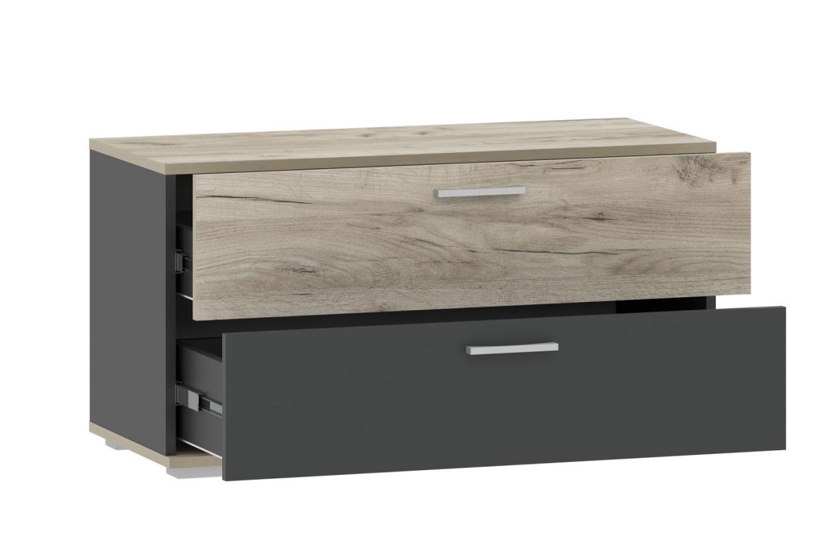 Тумба для обуви НМ 013.25 "Санти" (Антрацит/Крафт Серый) | фото 2