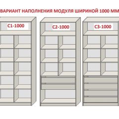 Шкаф распашной серия «ЗЕВС» (PL3/С1/PL2) Серый камень/Небраска натуральный | фото 7