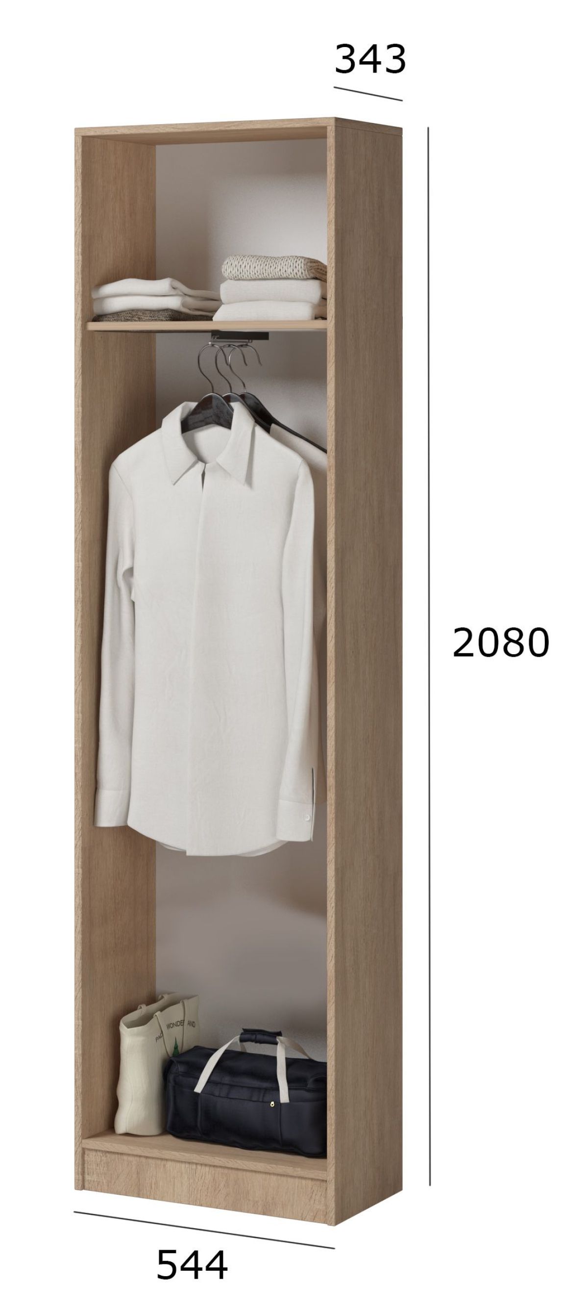 Прихожая Энтер Шкаф для одежды (Белый/Дуб Сонома) | фото 2