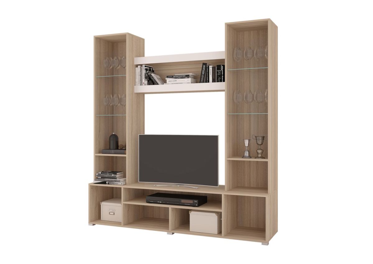 Гостиная АНТАЛИЯ (модульная) Сонома/Белый софт | фото 3