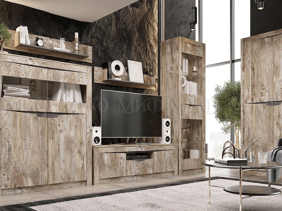 Ривьера Тумба ТВ (Дуб Юкон-Бетон темный) | фото 3