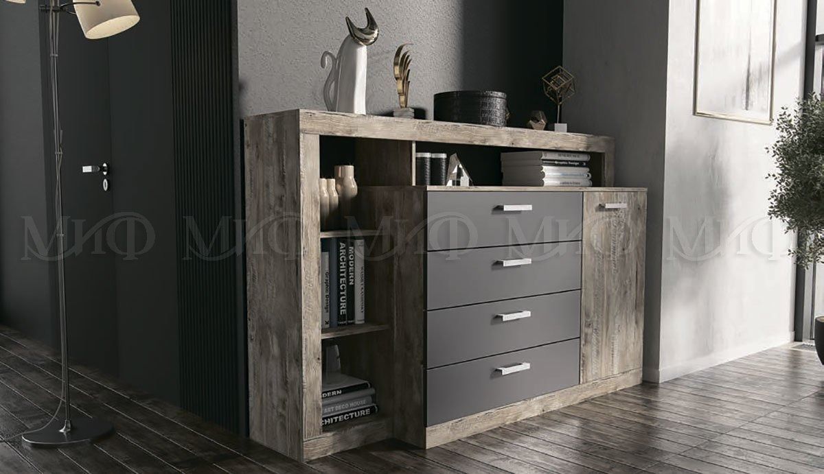 АНГАРА Гостиная (модульная) Графит/дуб юкон | фото 4