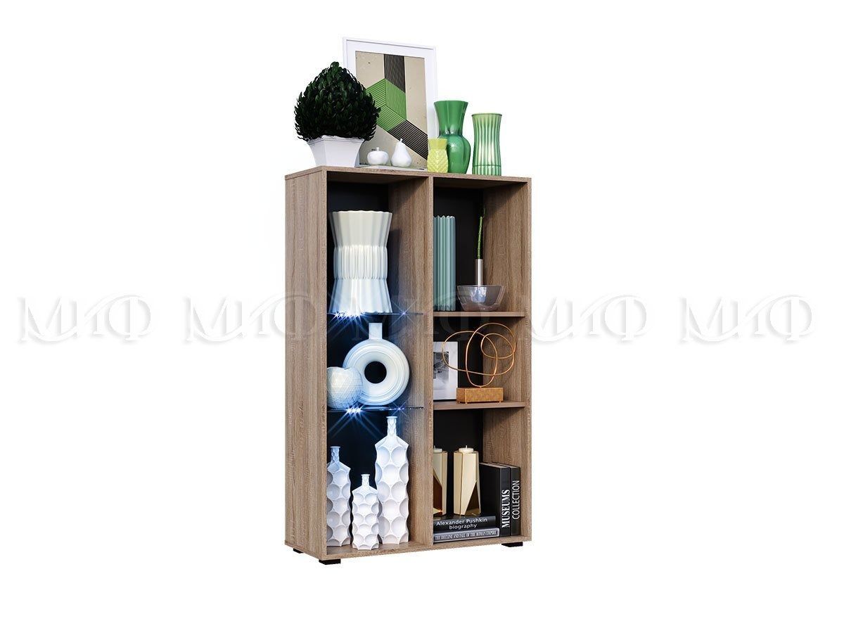 Нэнси New Шкаф-стекло исп.2 (ЛДСП) Бетон светлый/Сонома | фото 2