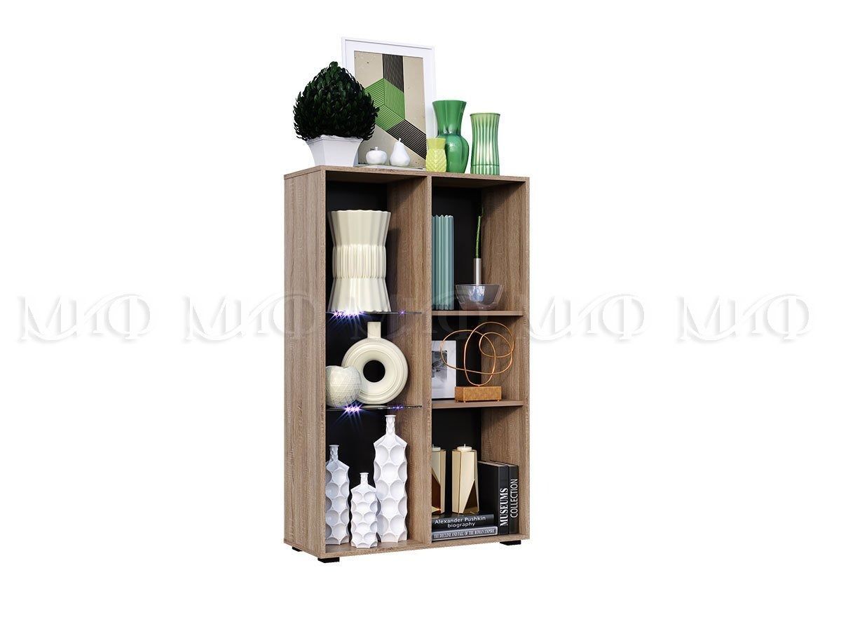 Нэнси New Шкаф-стекло исп.2 (ЛДСП) Белый глянец/Сонома | фото 2