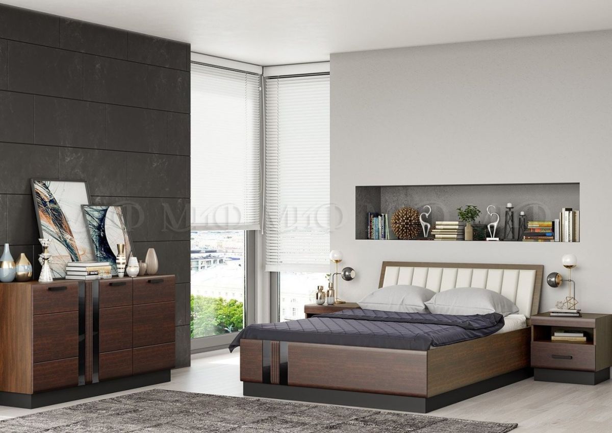 МАГНОЛИЯ Кровать 1600 с ортопедом (Дерево/орех) | фото 2