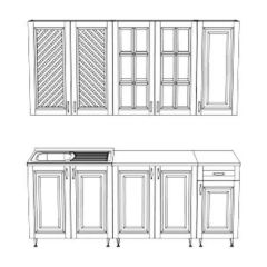 ПРЕСТИЖ Кухонный гарнитур 2000/900 Компоновка №4 (Жемчуг шервуд) | фото 3