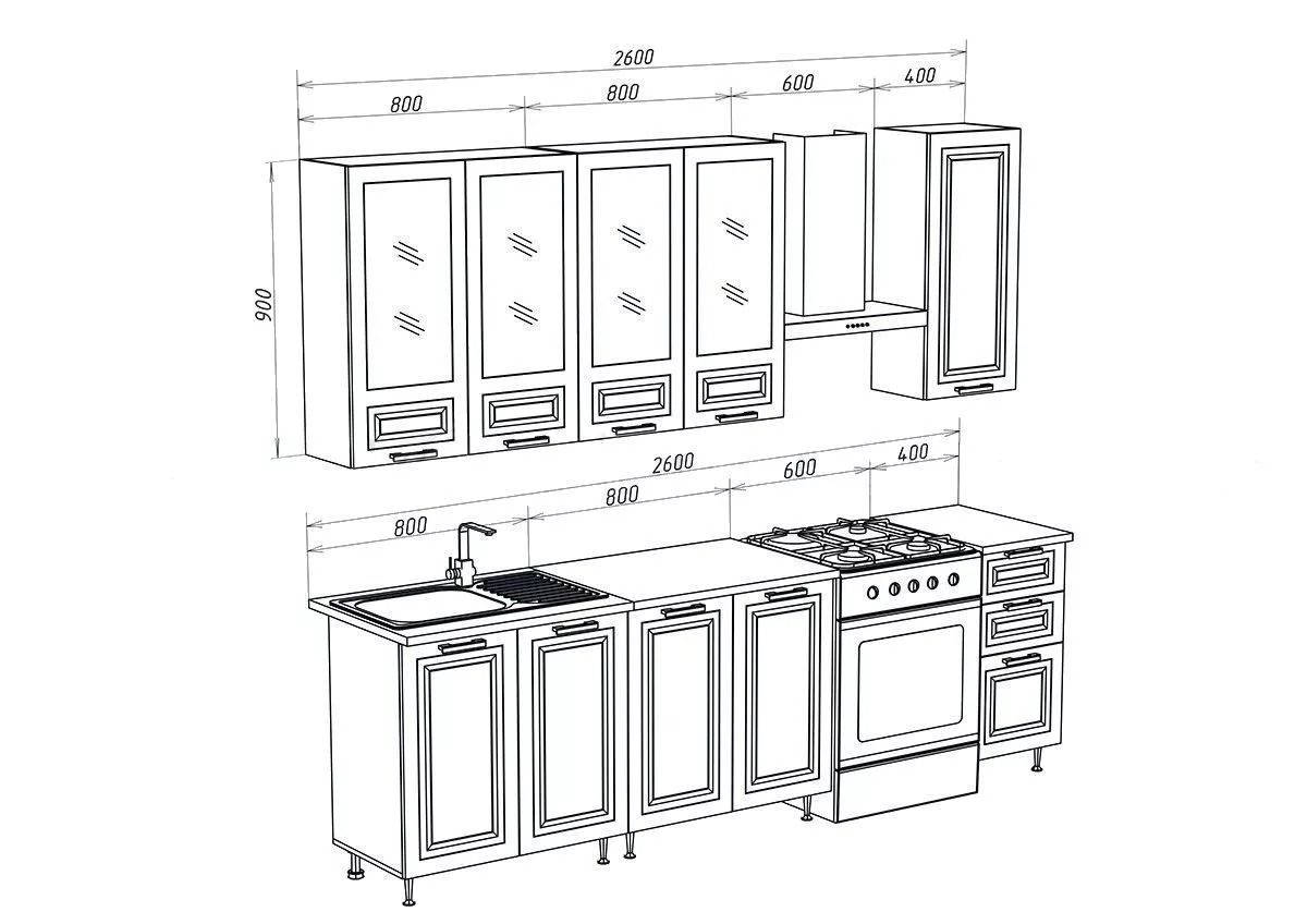 КОНСТАНЦИЯ Кухонный гарнитур 2000/900 Компоновка №5 (Софт Графит) | фото 3