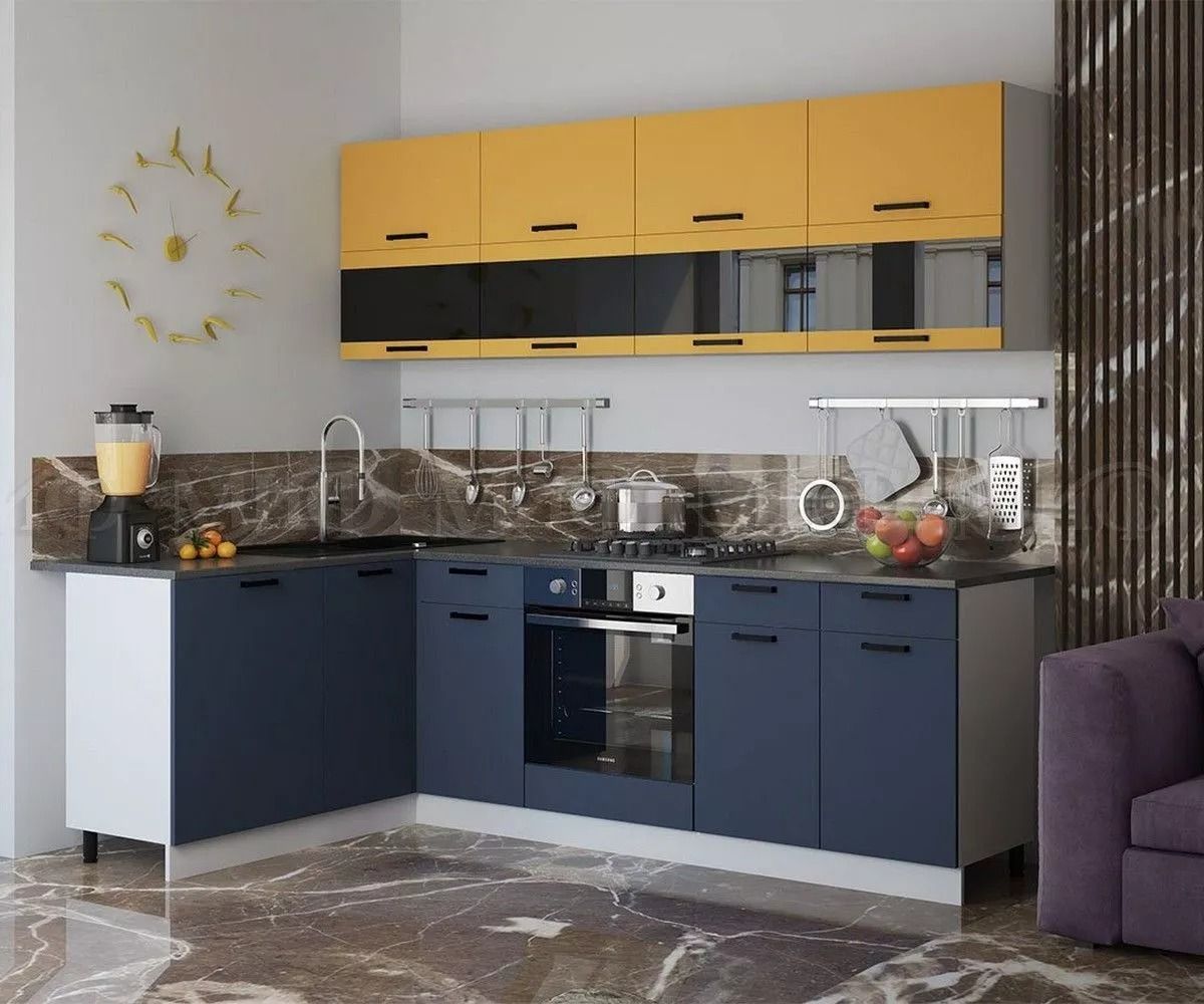 ТЕХНО Кухонный гарнитур угловой 2,4х1,6 м Компоновка №4 | фото 3