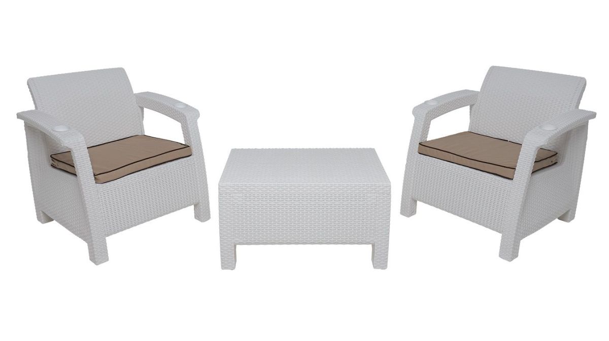 Комплект уличной мебели Yalta Terrace Triple Set (Ялта) белый | фото 6