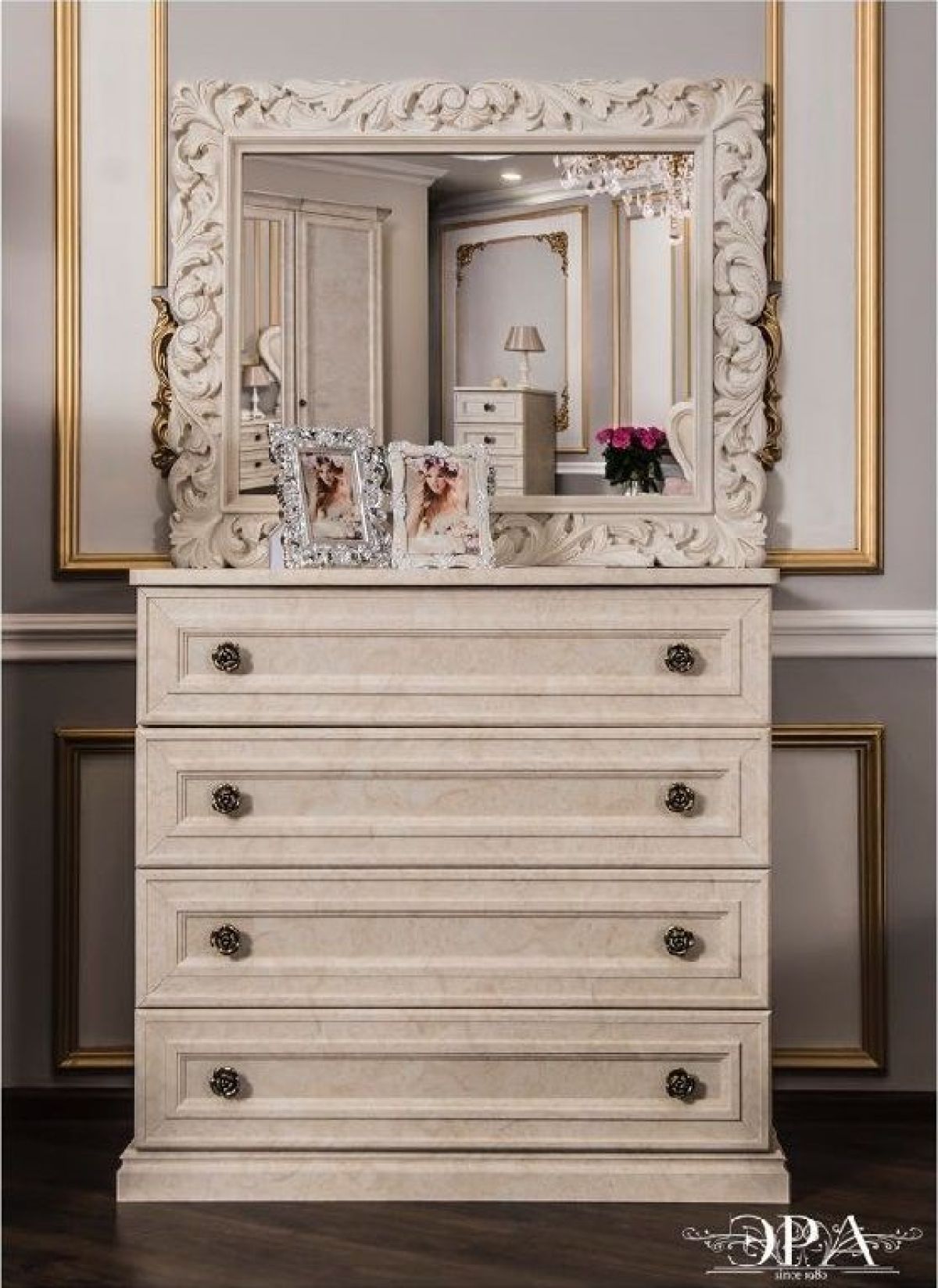 Комод 4 ящика Афина (крем корень) Без зеркала | фото 3