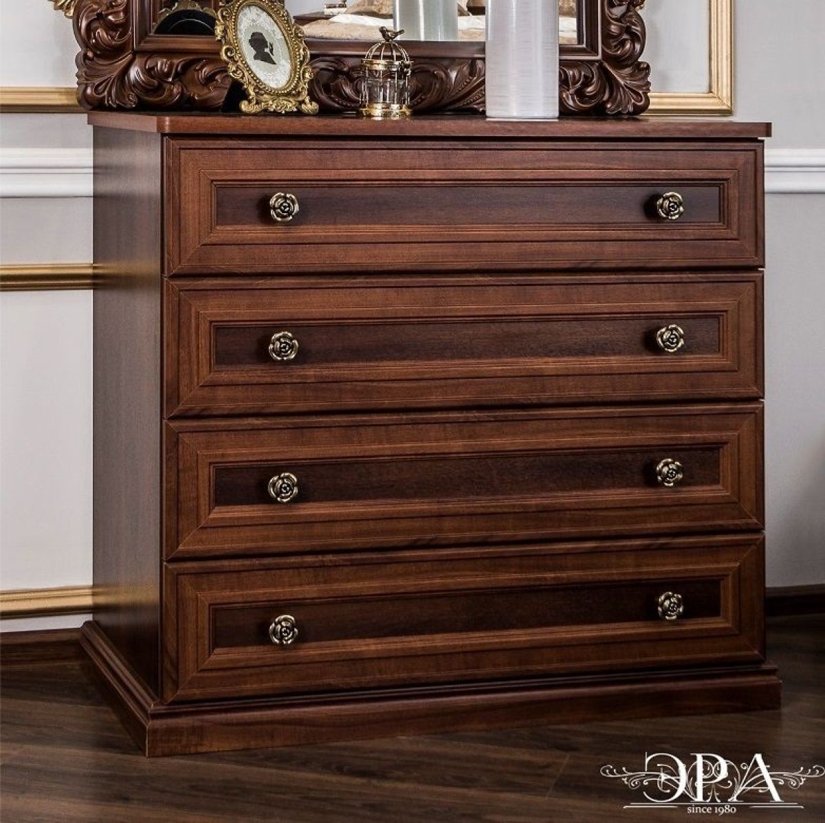 Комод 4 ящика Афина + Зеркало ППУ Афина (караваджо) | фото 2