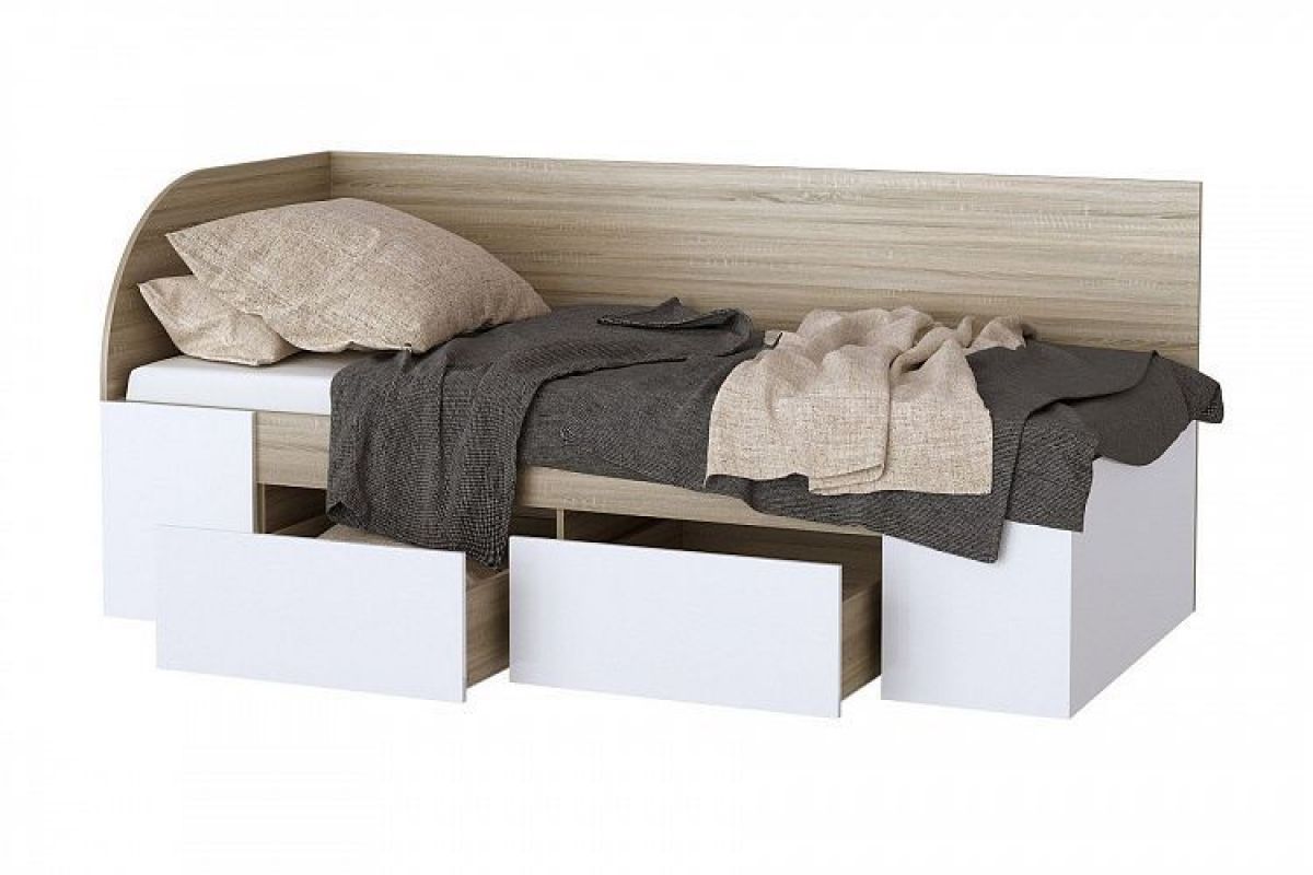 БЕАТРИС Кровать-софа (дуб сонома/белый глянец) | фото 2