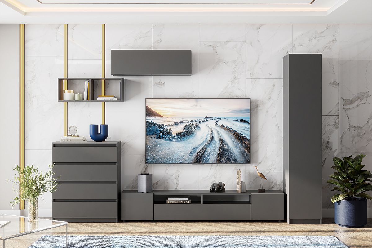 ДЕНВЕР Тумба для ТВА (Графит серый) | фото 4